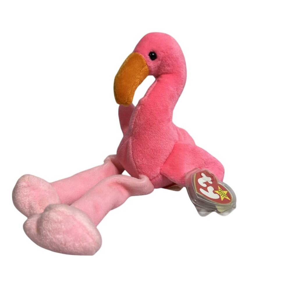 TY Beanie Baby PINKY The Flamingo With Tags February 13, 1995 Vintage